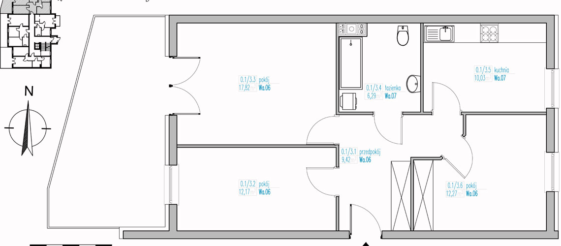 Mieszkania dwu i trzypokojowe